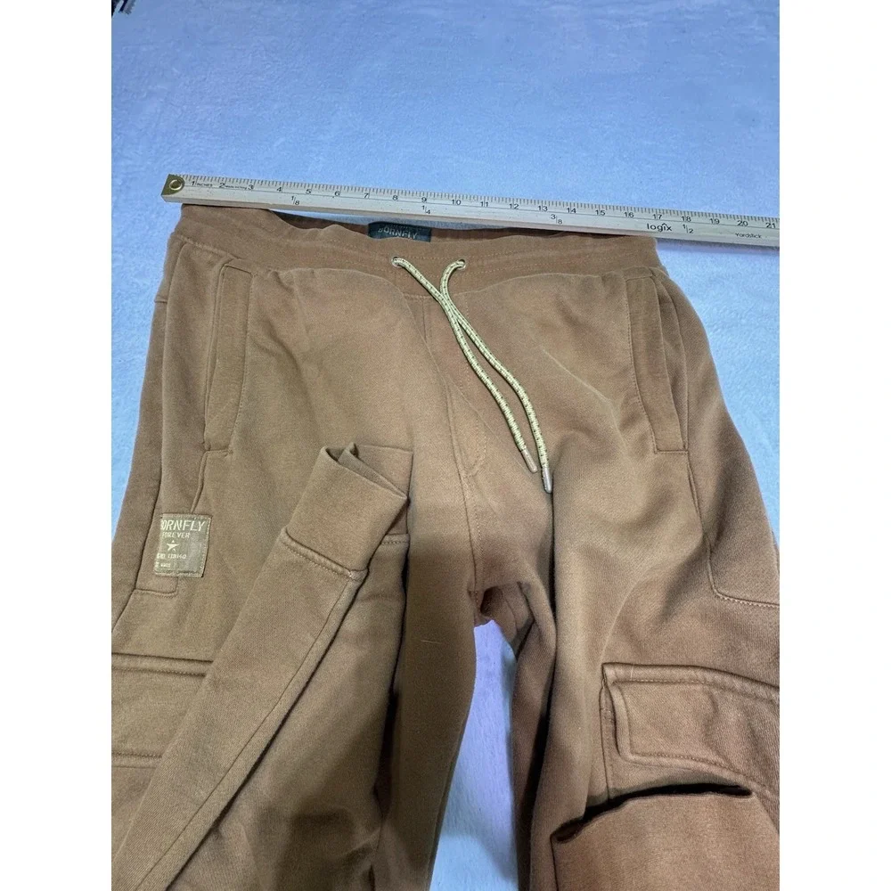 Born Fly Men's Mustard Yellow Sweatpants Size Large Cargo Pants Embroidered  Y2K